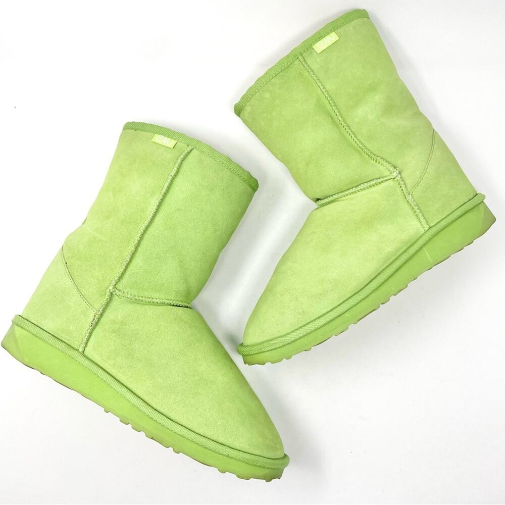 EMU Australia Lime Green Sheepskin Wool Suede Winter Boots, Women's US 9, EU 41